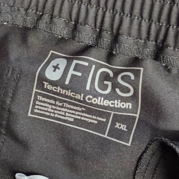 FIGS Technical Collection Womens Classic Black Straight Leg Scrub Pants,Size XXL - Picture 3 of 9
